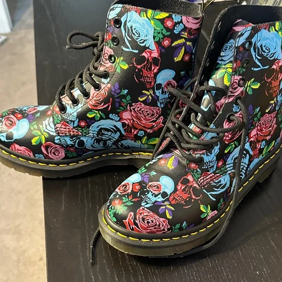 Floral Dr. Martens Combat Boots - Picture 8 of 8
